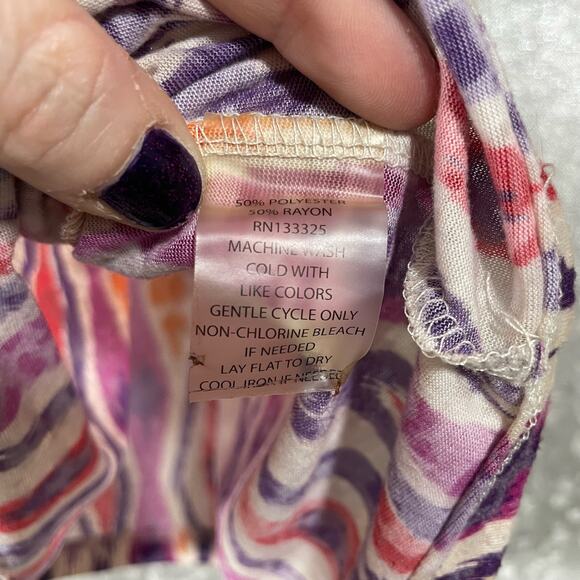 dELiA*s Purple & Orange Aztec Print Racerback Tank Top - Size Small - Scoop Neck - Picture 5 of 6